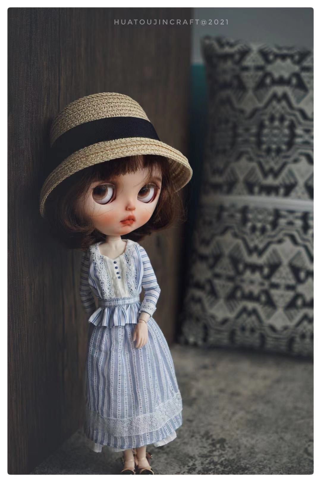 BLYTHE DOLL cloth Dress sewing pattern , Dolls clothes pattern and tutorial, Clothes sewing pattern for stuffies,BLYTHE DOLL cloth raw material DRESS 03