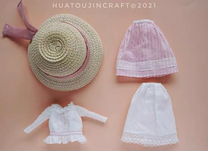 BLYTHE DOLL cloth Dress sewing pattern , Dolls clothes pattern and tutorial, Clothes sewing pattern for stuffies,BLYTHE DOLL cloth raw material DRESS 03 - 图片 8
