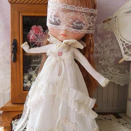Pink Dress Night Dress for Blythe,BJD 1/6 Doll Clothes Customized 016