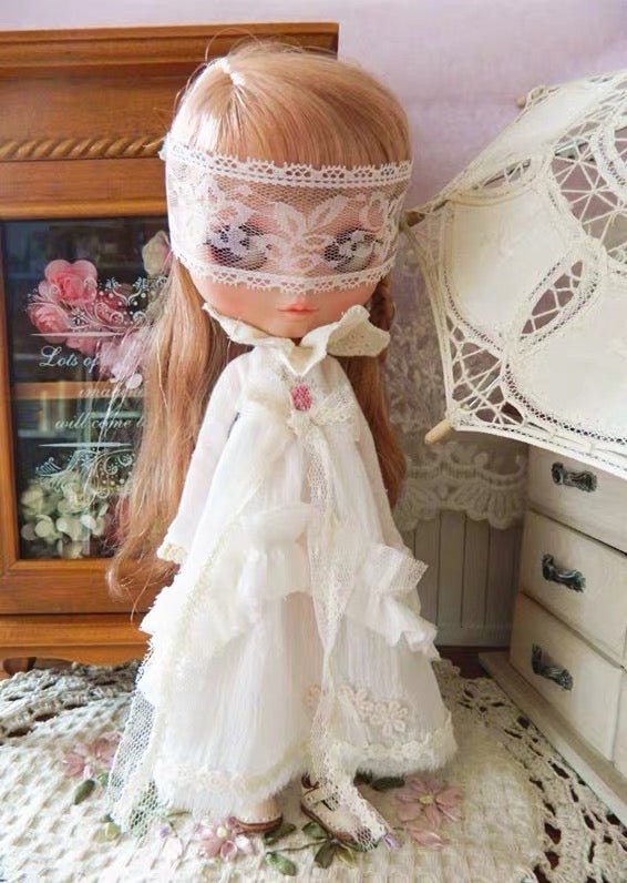 Pink Dress Night Dress for Blythe,BJD 1/6 Doll Clothes Customized 016 - 图片 3