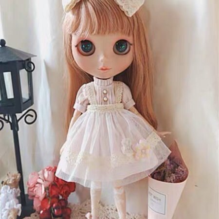 Pink Dress Night Dress for Blythe,BJD 1/6 Doll Clothes Customized 017