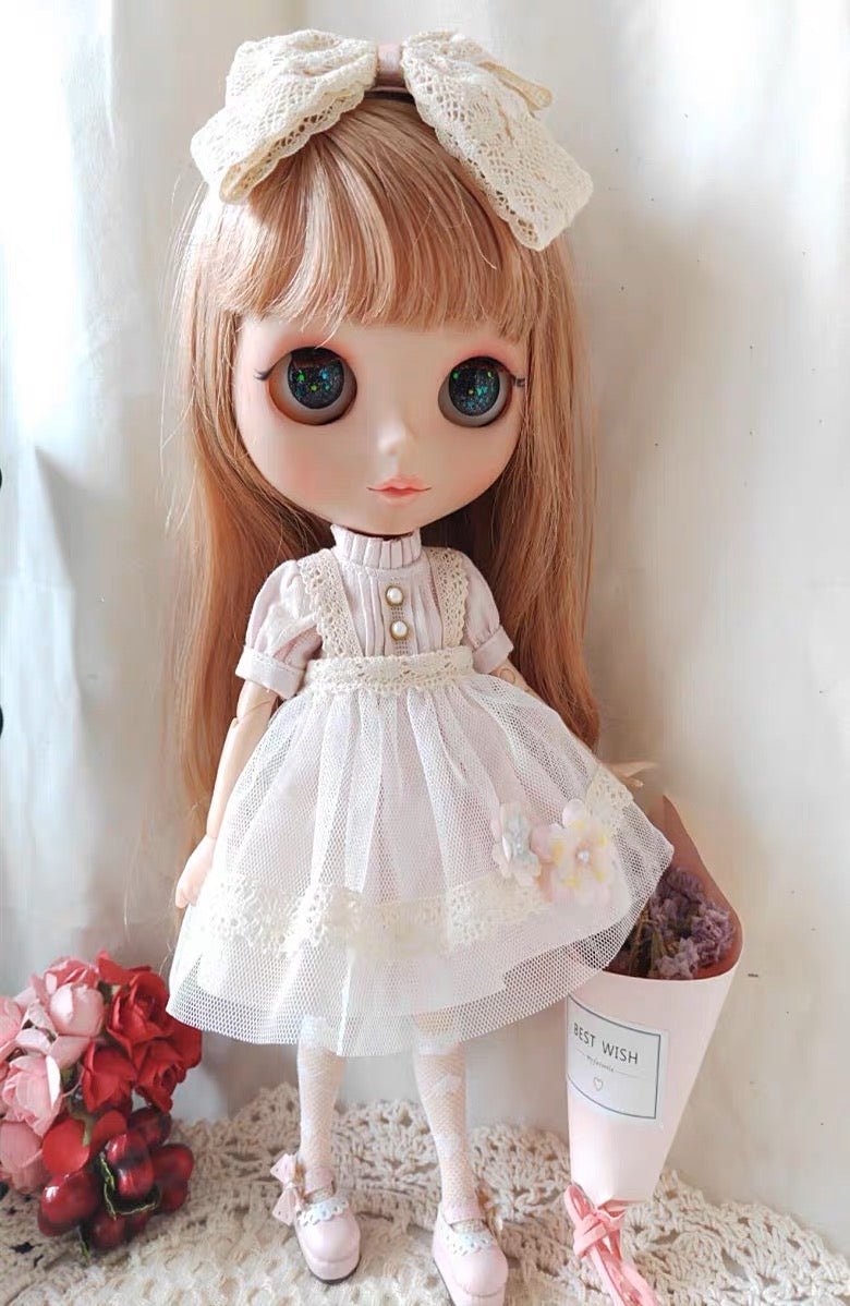 Pink Dress Night Dress for Blythe,BJD 1/6 Doll Clothes Customized 017 - 图片 2