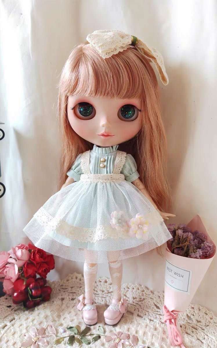 Pink Dress Night Dress for Blythe,BJD 1/6 Doll Clothes Customized 017 - 图片 3