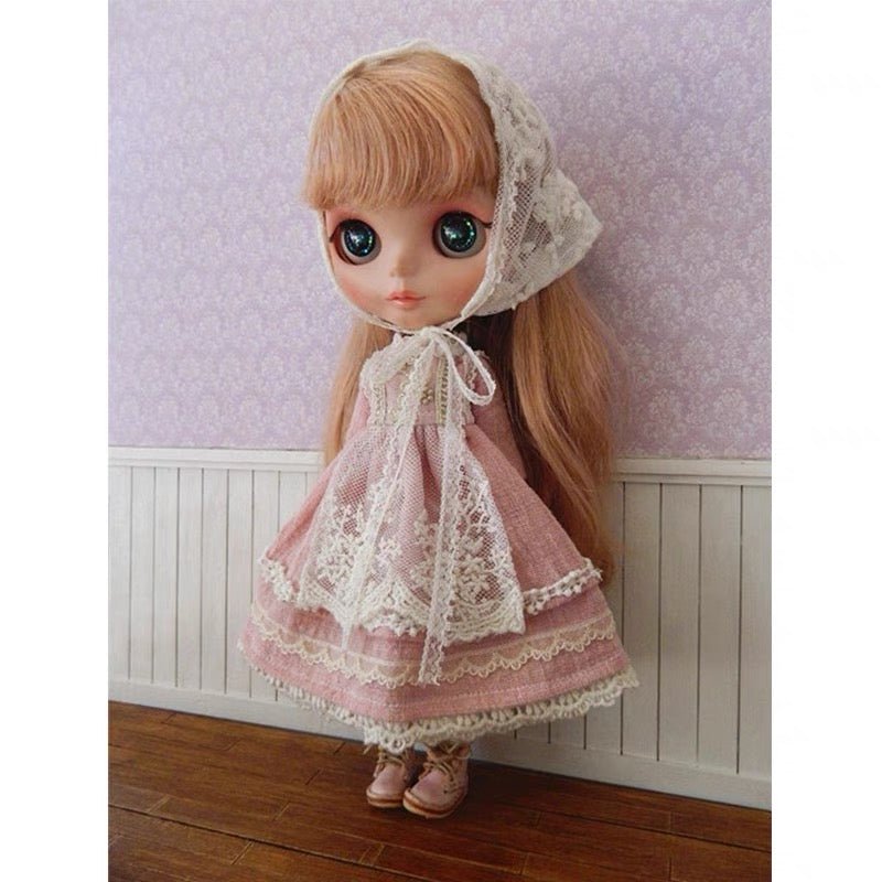 Pink Dress Night Dress for Blythe,BJD 1/6 Doll Clothes Customized 019 - 图片 2