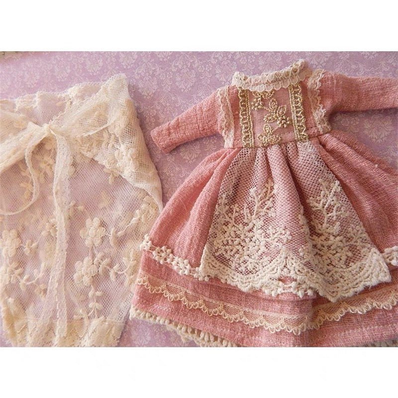 Pink Dress Night Dress for Blythe,BJD 1/6 Doll Clothes Customized 019 - 图片 3