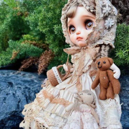 White Long Dress Night Dress for Blythe,BJD 1/6 Doll Clothes Customized 04