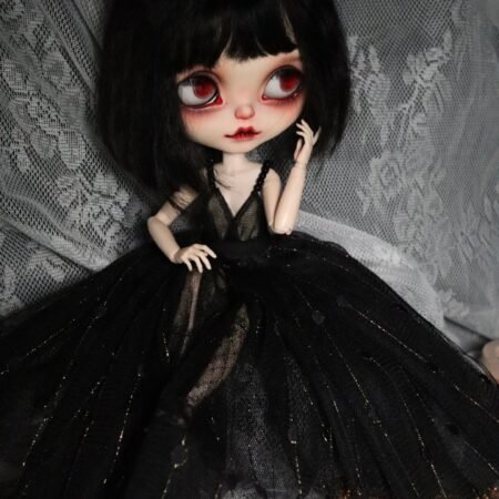 White Long Dress Night Dress for Blythe,BJD 1/6 Doll Clothes Customized 06