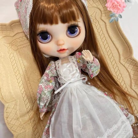 White Long Dress Night Dress for Blythe,BJD 1/6 Doll Clothes Customized 08