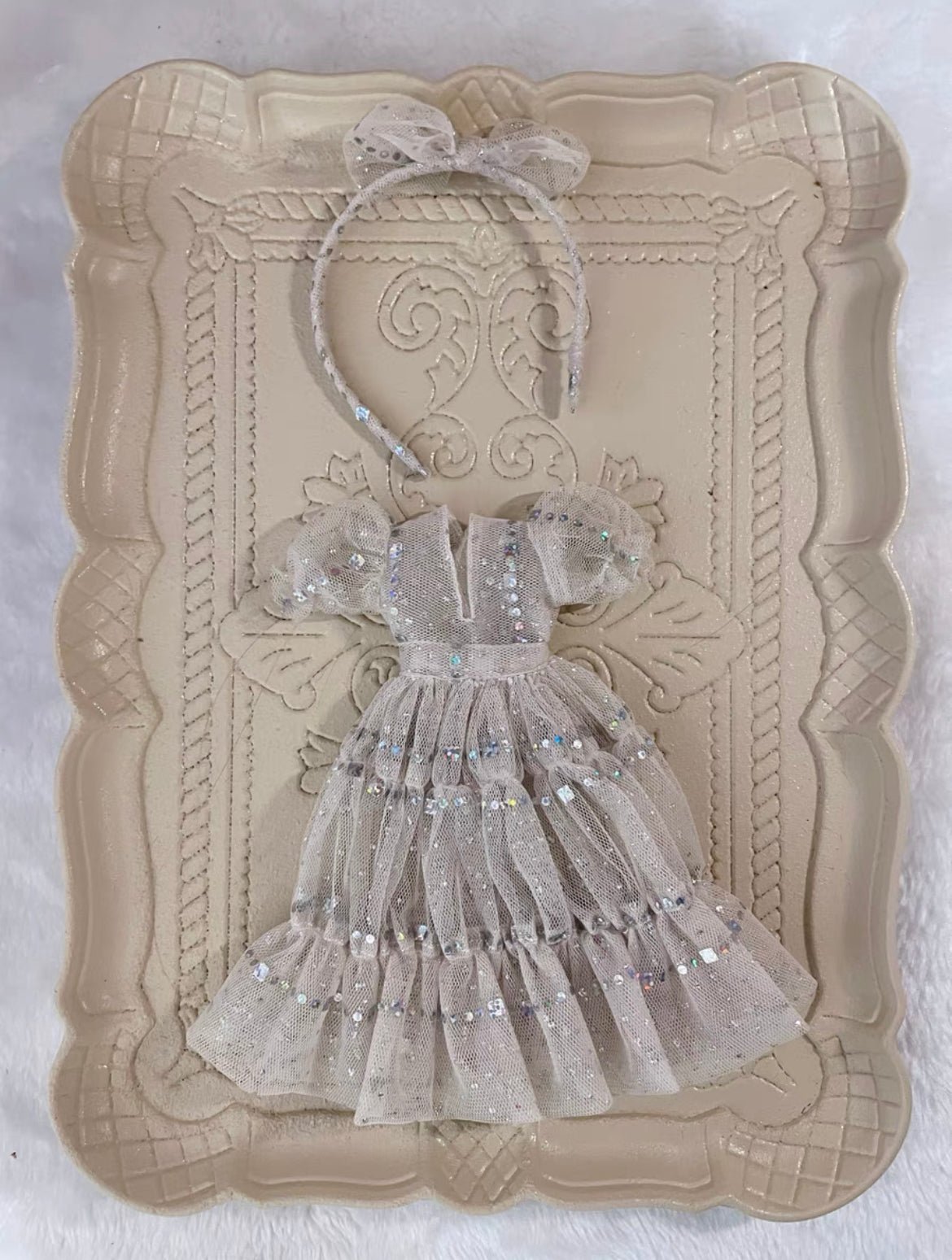 White Long Dress Night Dress for Blythe,BJD 1/6 Doll Clothes Customized 09 - 图片 2