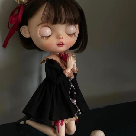 White Long Dress Night Dress for Blythe,BJD 1/6 Doll Clothes Customized 05