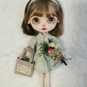 Green Dress  for Blythe,BJD 1/6 Doll Clothes Customized 010