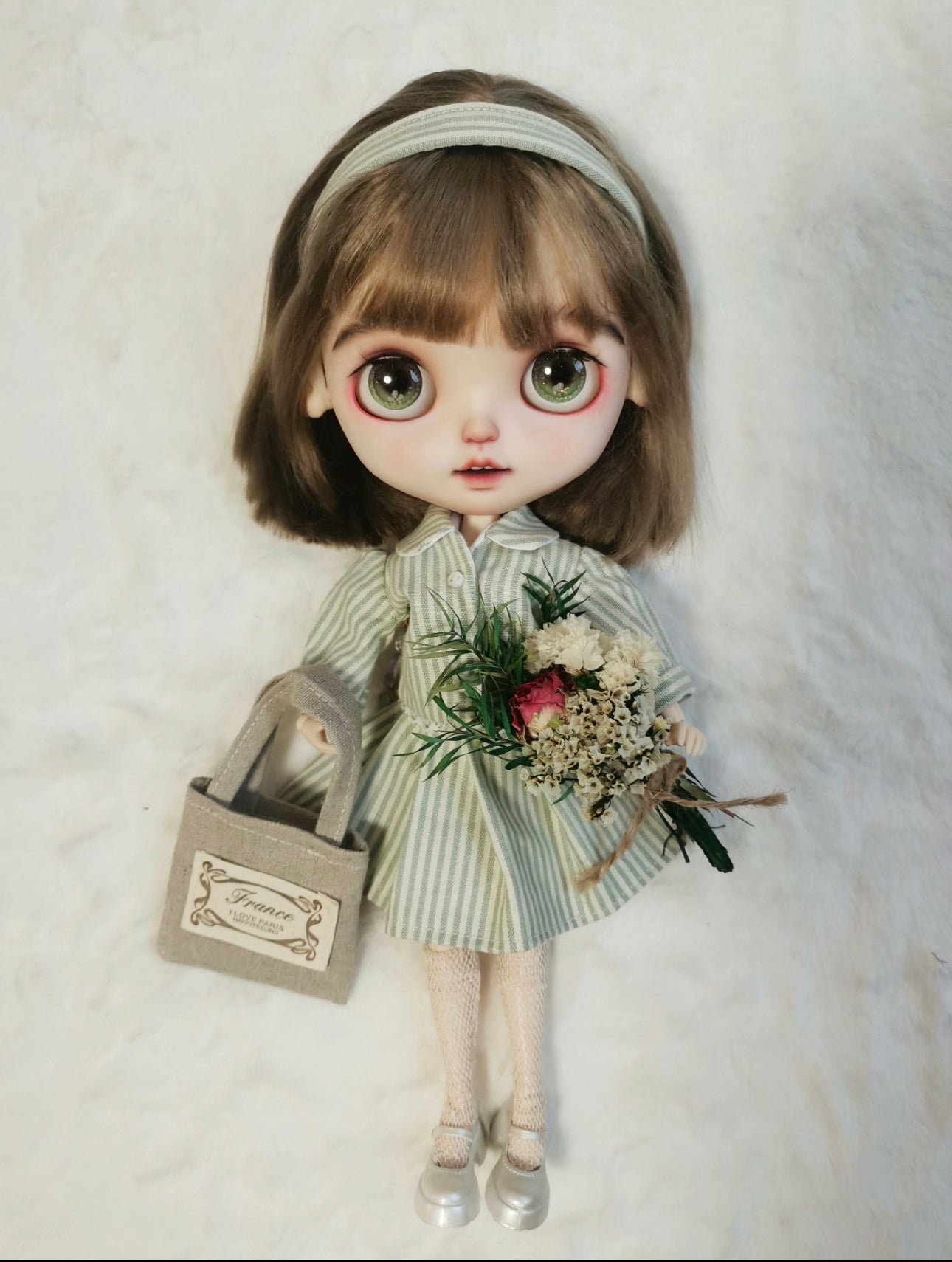 Green Dress for Blythe,BJD 1/6 Doll Clothes Customized 010