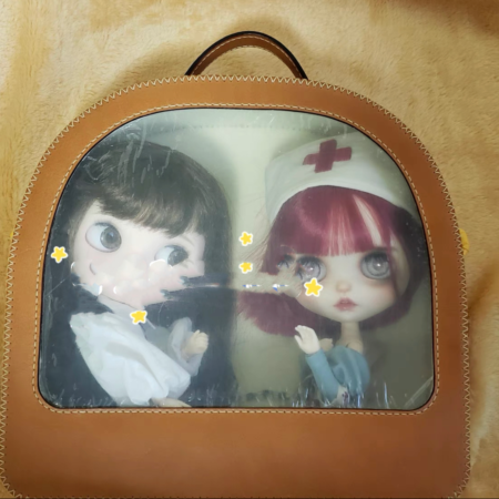 BLYTHE BJD CARRYCASE FOR OB 24 DOLL/ BLYTHE DOLL /1/6 BJD travel bag  Protective For Doll   leather backpack Handmade 02