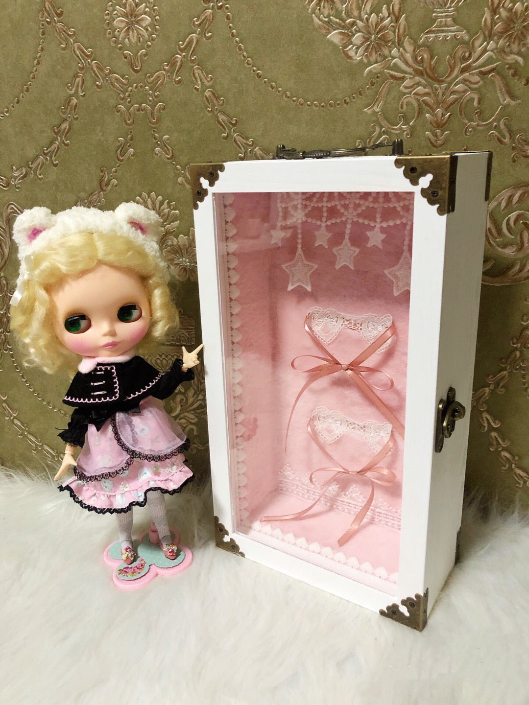 Blythe/BJD dollhouse dioramaroom French room box DOLLSHOWCASE/DISPLAYCASE/CARRYCASE for 12" blythe dolls 1:6 BJD/BARBIE/MONSTERHIGH DOLLS10 - 图片 2