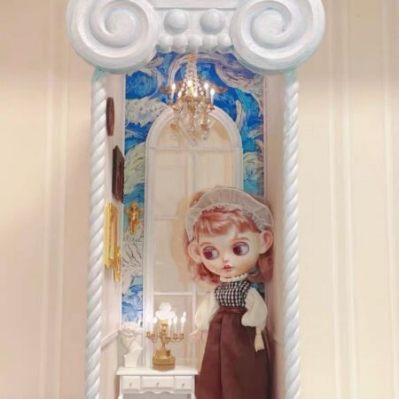 Blythe/BJD dollhouse dioramaroom French room box DOLLSHOWCASE/DISPLAYCASE/CARRYCASE for 12" blythe dolls 1:6 BJD/BARBIE/MONSTERHIGH DOLLS18